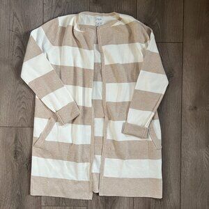 Reimagined by J Crew striped open front cardigan 100% cotton size XS